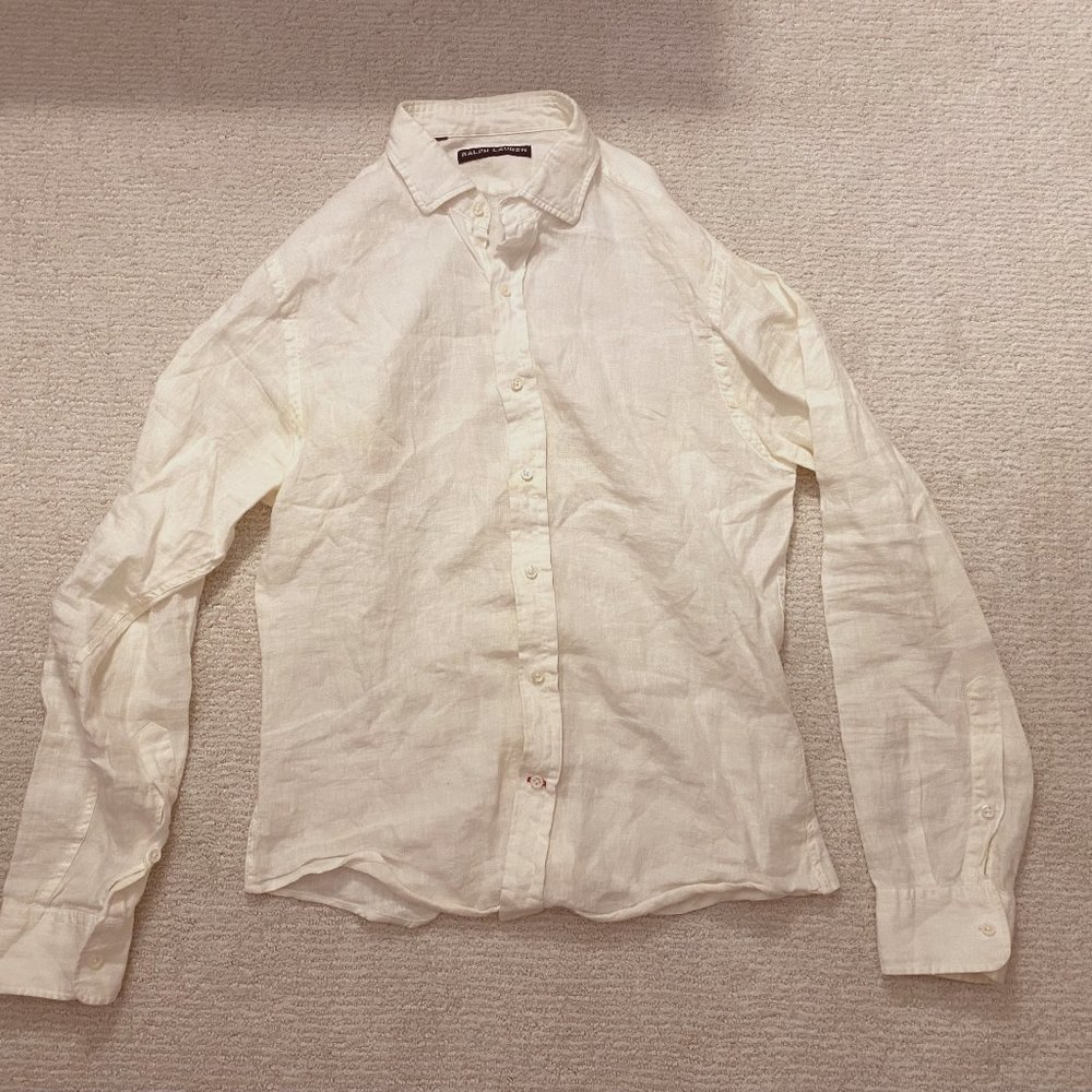 Ralph Lauren Purple Label linen sports shirt Men's Medium, slim fit.